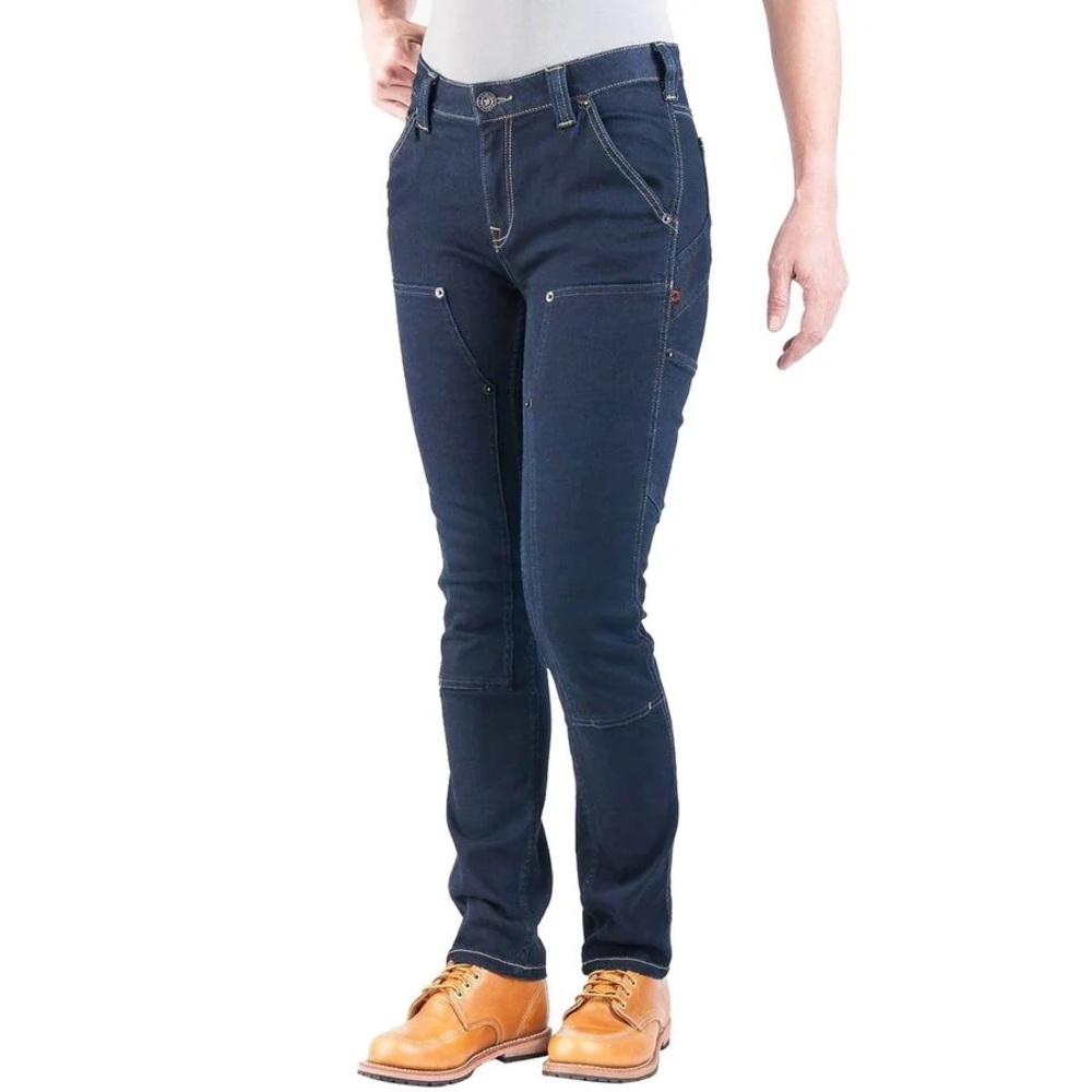 Straight Leg Women's Work Pants in Dark Navy